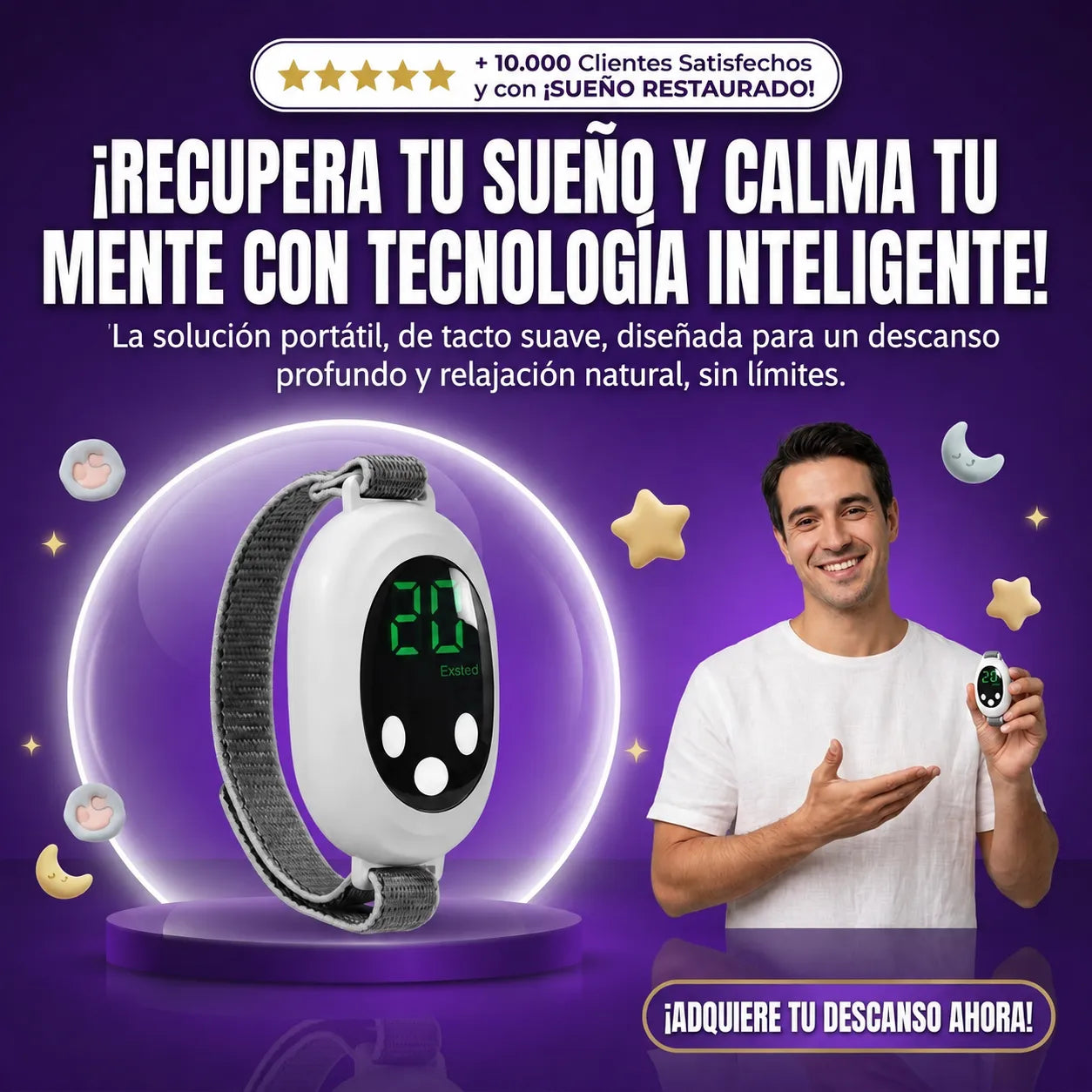 Dispositivo Inteligente Portátil para Ayudar a Dormir y Calmar la Ansiedad