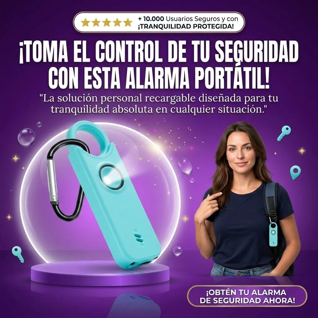 Alarma de Seguridad Personal Recargable y Portátil con Llavero