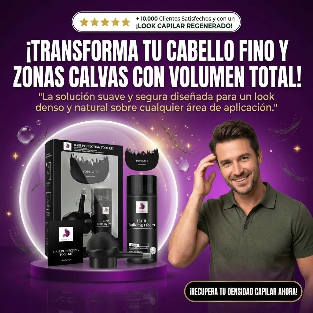 Kit de Fibras Capilares para Cabello Fino y Zonas Calvas