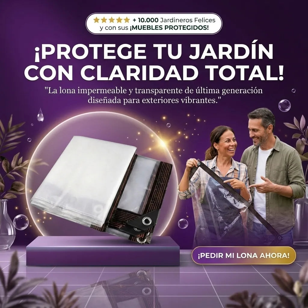 Lona Impermeable Transparente para Jardín y Exteriores 2x1