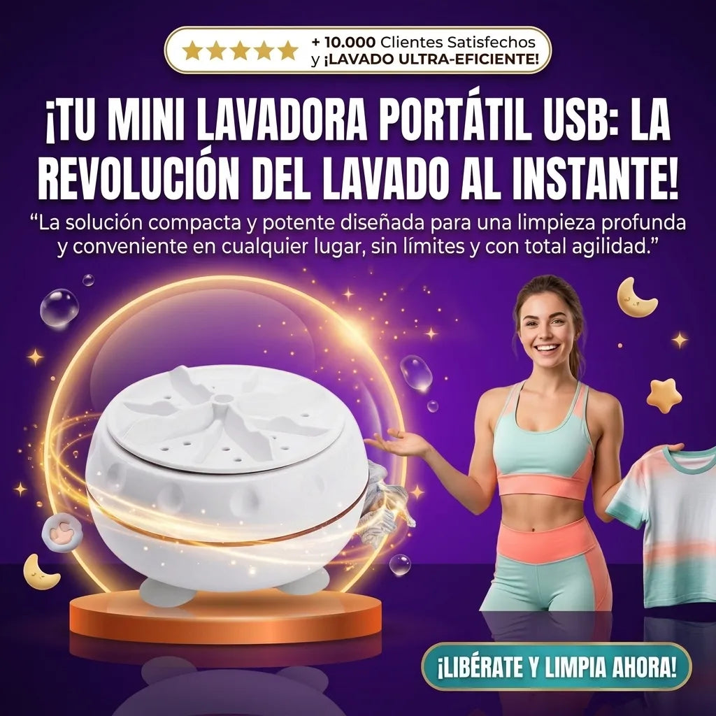 Mini Lavadora Portatil Usb Ropa Turbina