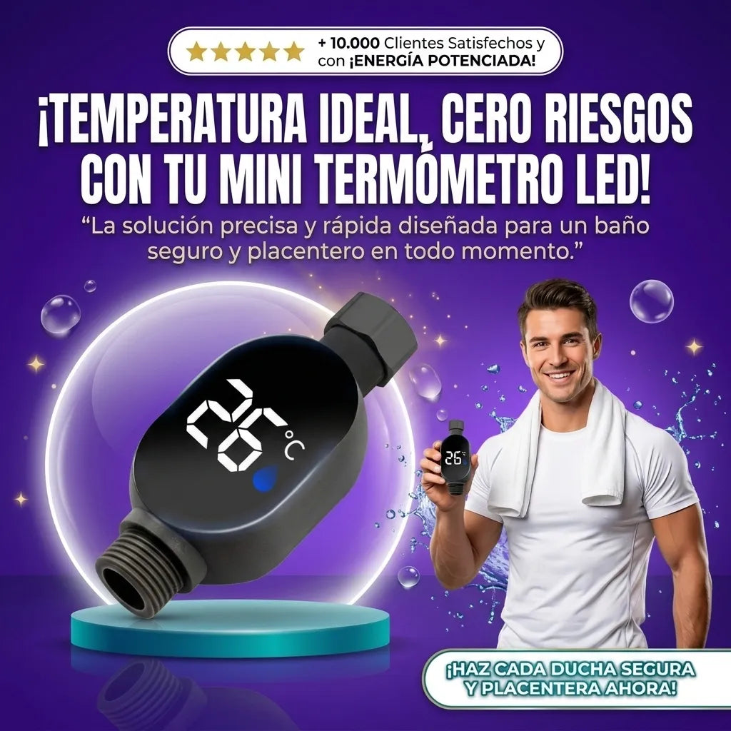 Termómetro LED para Ducha, Modelo Mini 2x1