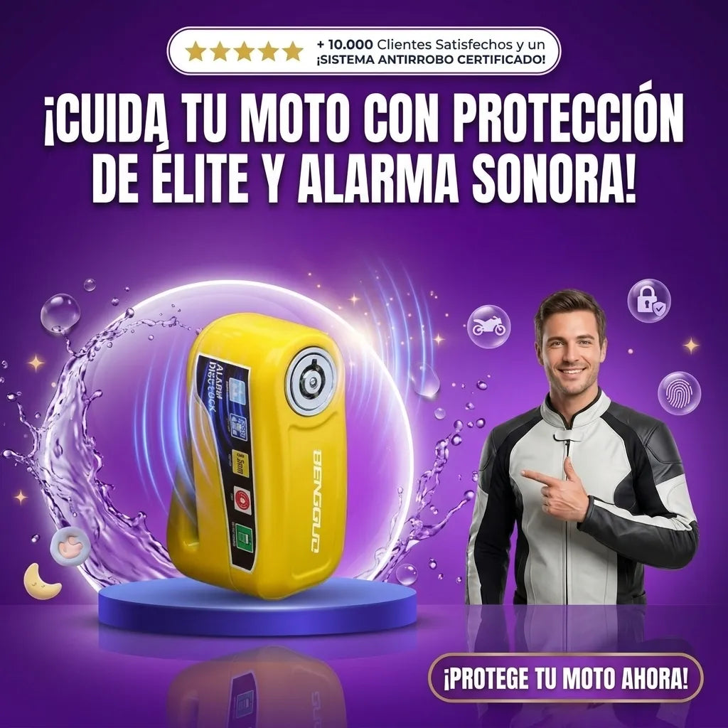 Candado de Disco Antirrobo para Motocicleta con Alarma