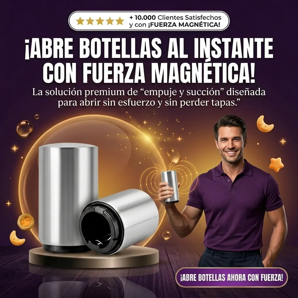 Abridor de Botellas Magnético de Empuje 3x1