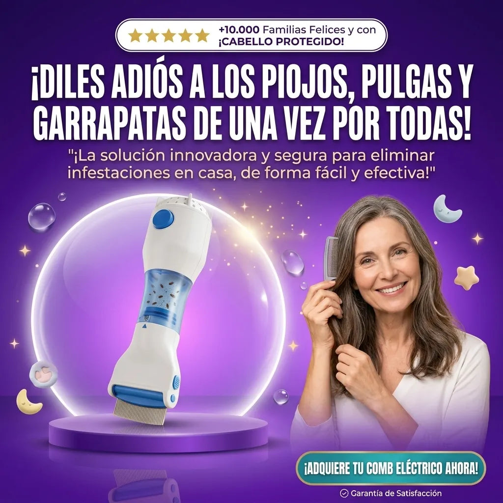 Peine Eléctrico para Piojos, Pulgas y Garrapatas