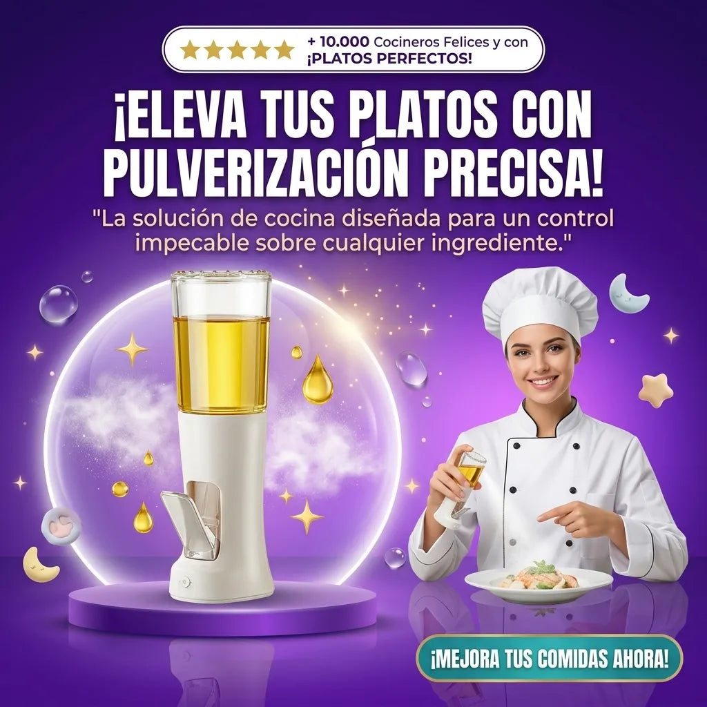 Botella Dispensadora de Aceite de Vidrio con Pulverizador de Niebla Fina 2x1