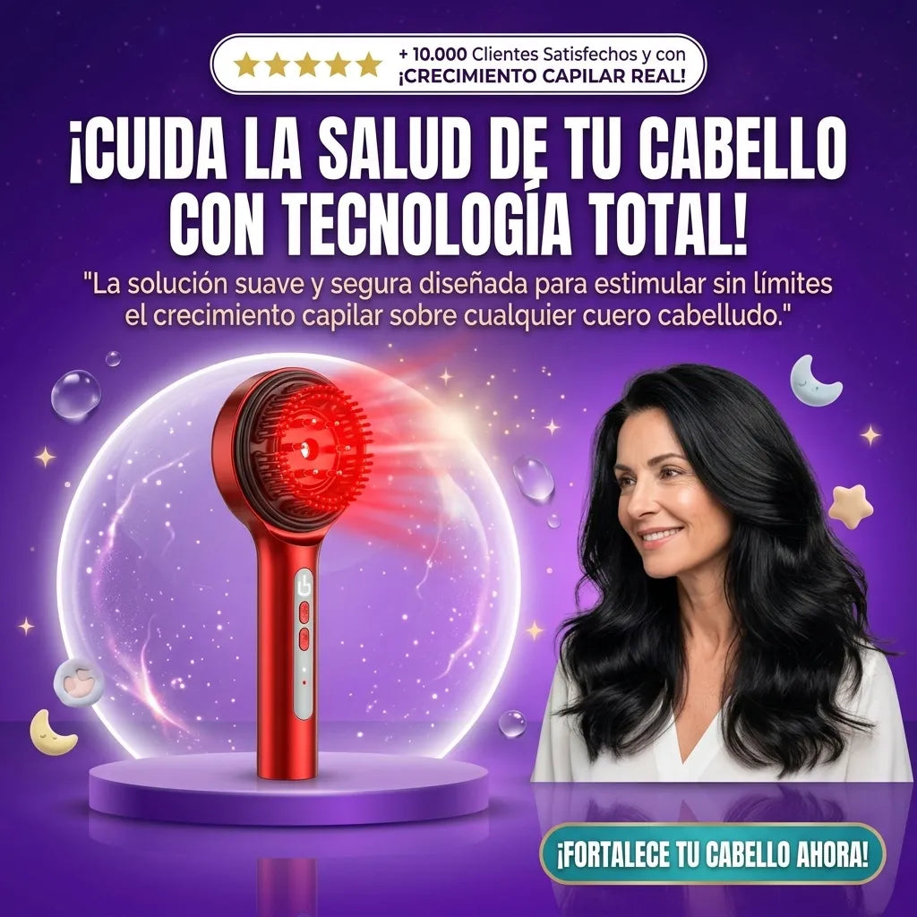 Peine con Luz Roja para el Crecimiento del Cabello