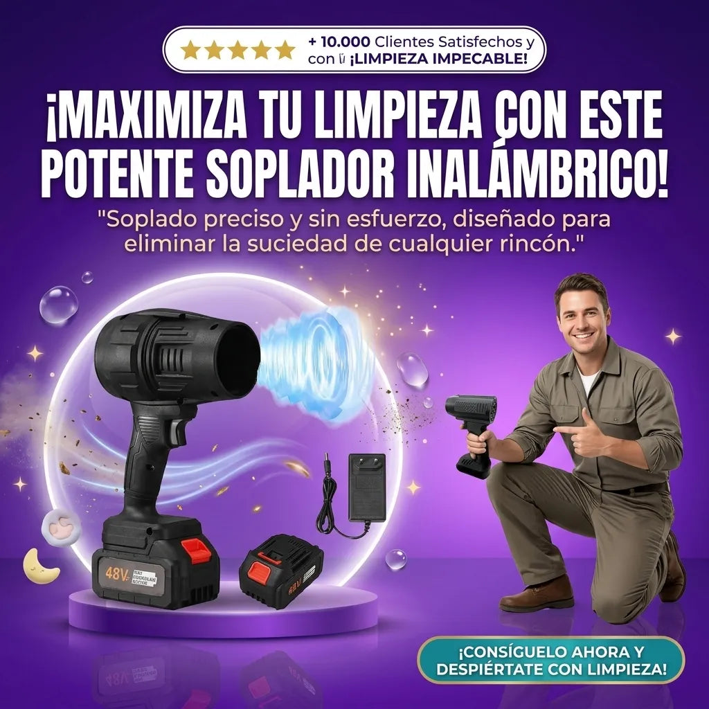 Soplador de Mano Inalámbrico con Batería de Litio