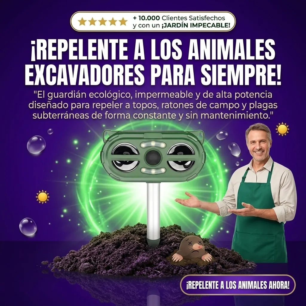 Repelente de Animales Excavadores Impermeable con Energía Solar