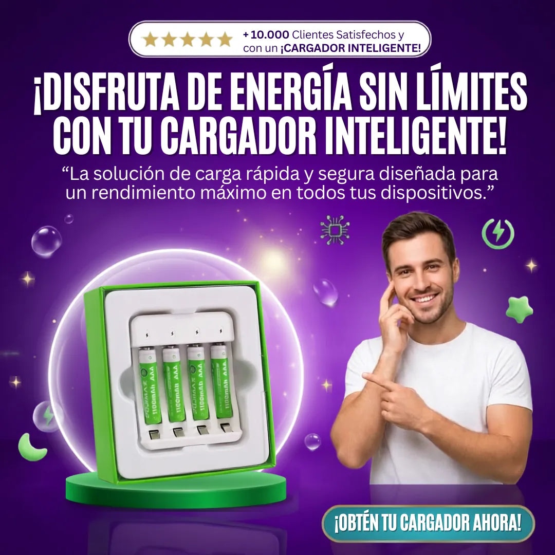 Pilas Recargables con Cargador para Pilas AAA Y AA