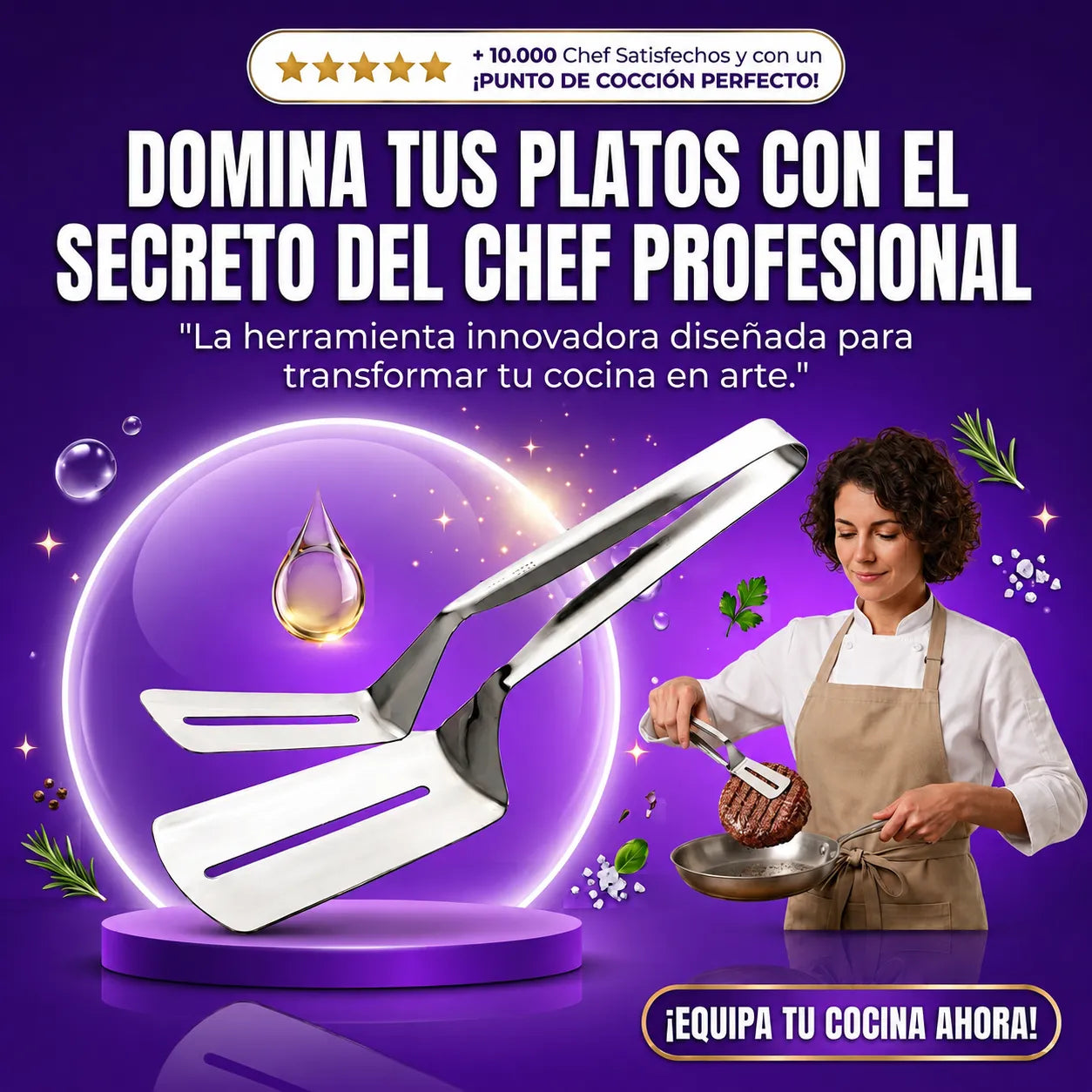 Espátula y Pinzas 2 en 1 para Voltear 2x1