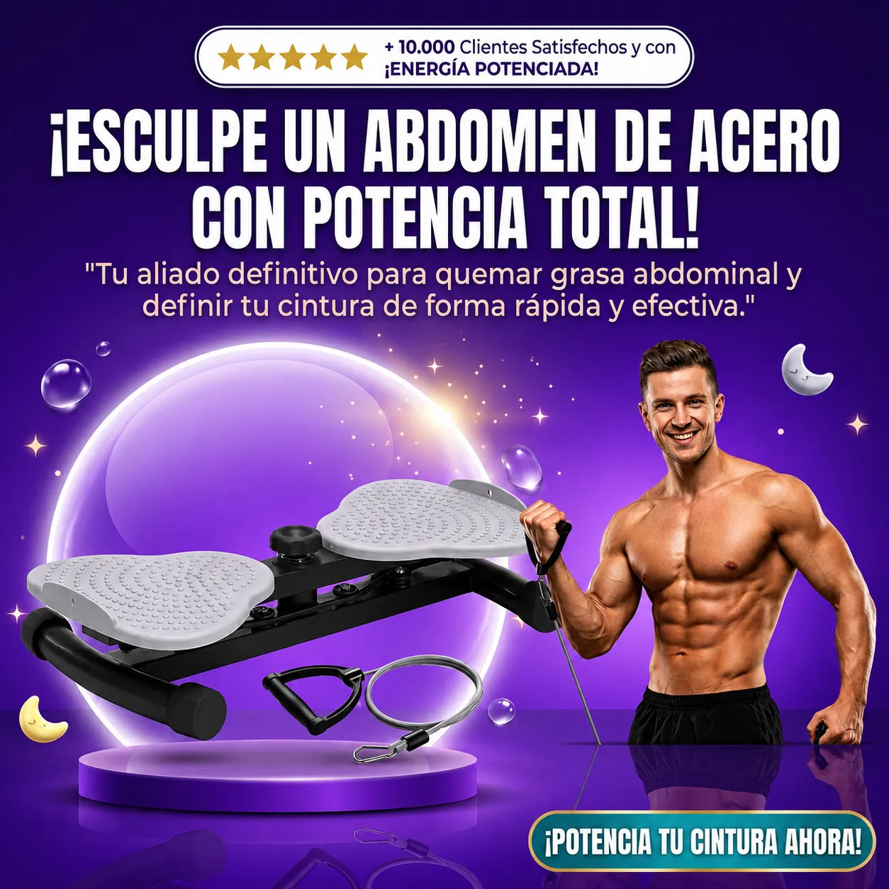 Maquina de Ejercicios Giratoria para Cintura, con Bandas