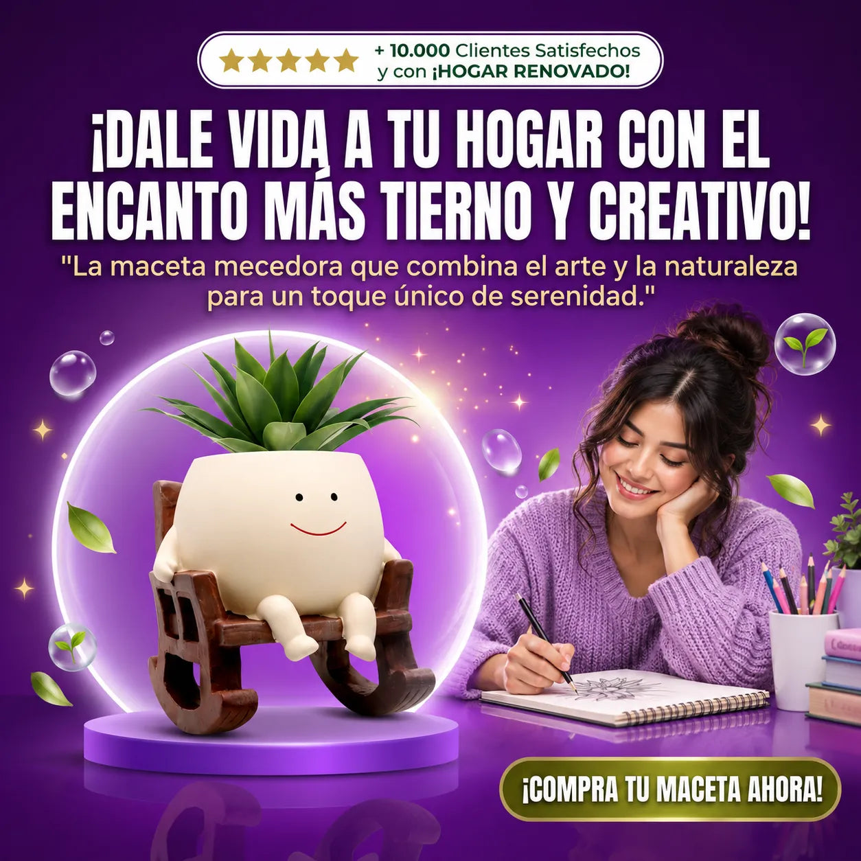 Maceta Creativa en Silla Mecedora 2x1