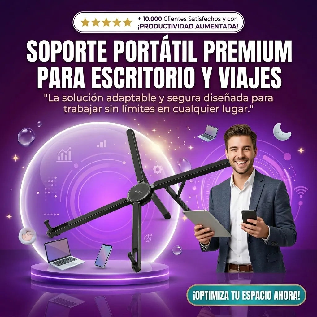 Soporte Portátil para Laptop y Teléfonos para Escritorio y Viajes