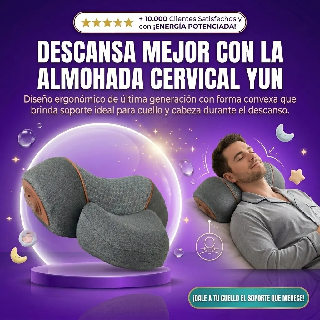 Almohada Cervical Moderna Yun, Sólida, con Forma Convexa