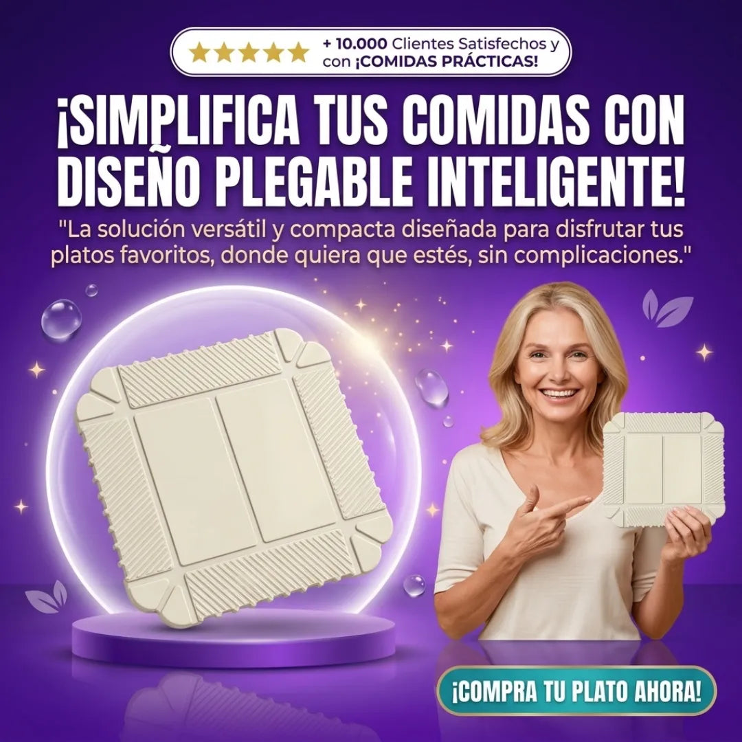 Plato Plegable de Silicona para Comida