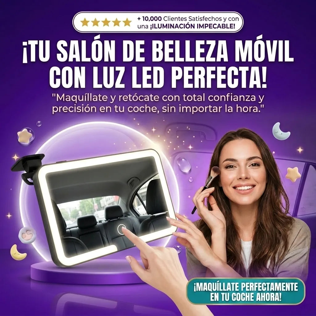 Espejo Con Luz Led Para Coche