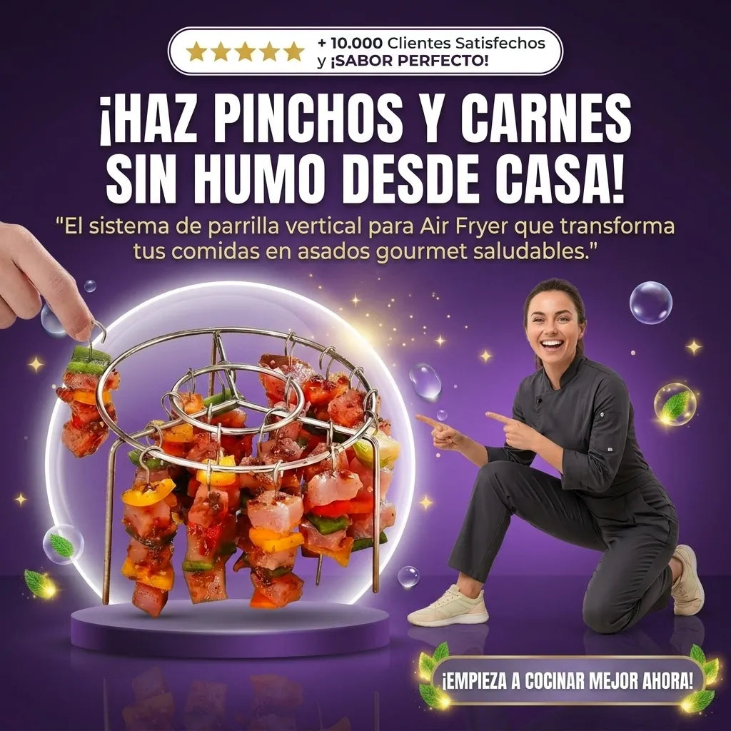Parrilla Vertical para Air Fryer y Pinchos Promoción 2x1