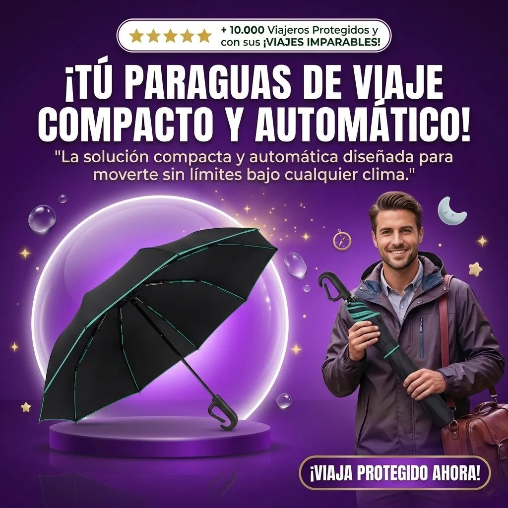 Paraguas de Viaje Plegable Automático y Compacto