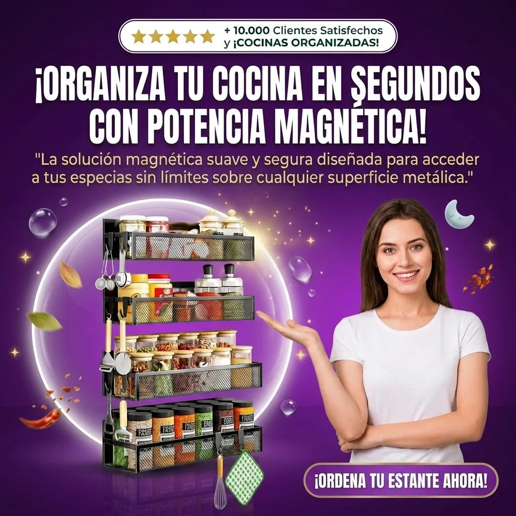 Estante Magnético para Especias para Refrigerador 2x1