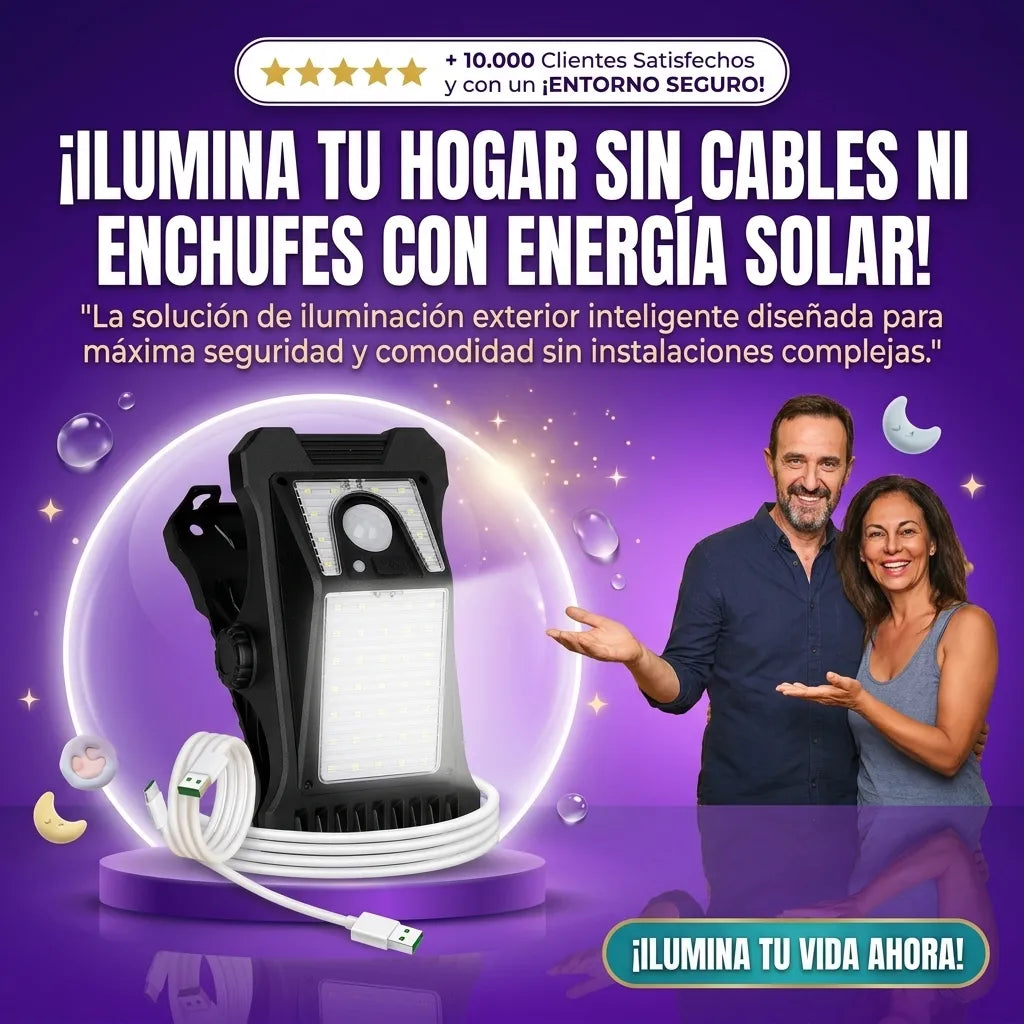 Luz LED Clip con Sensor y Carga Solar Promoción 2x1