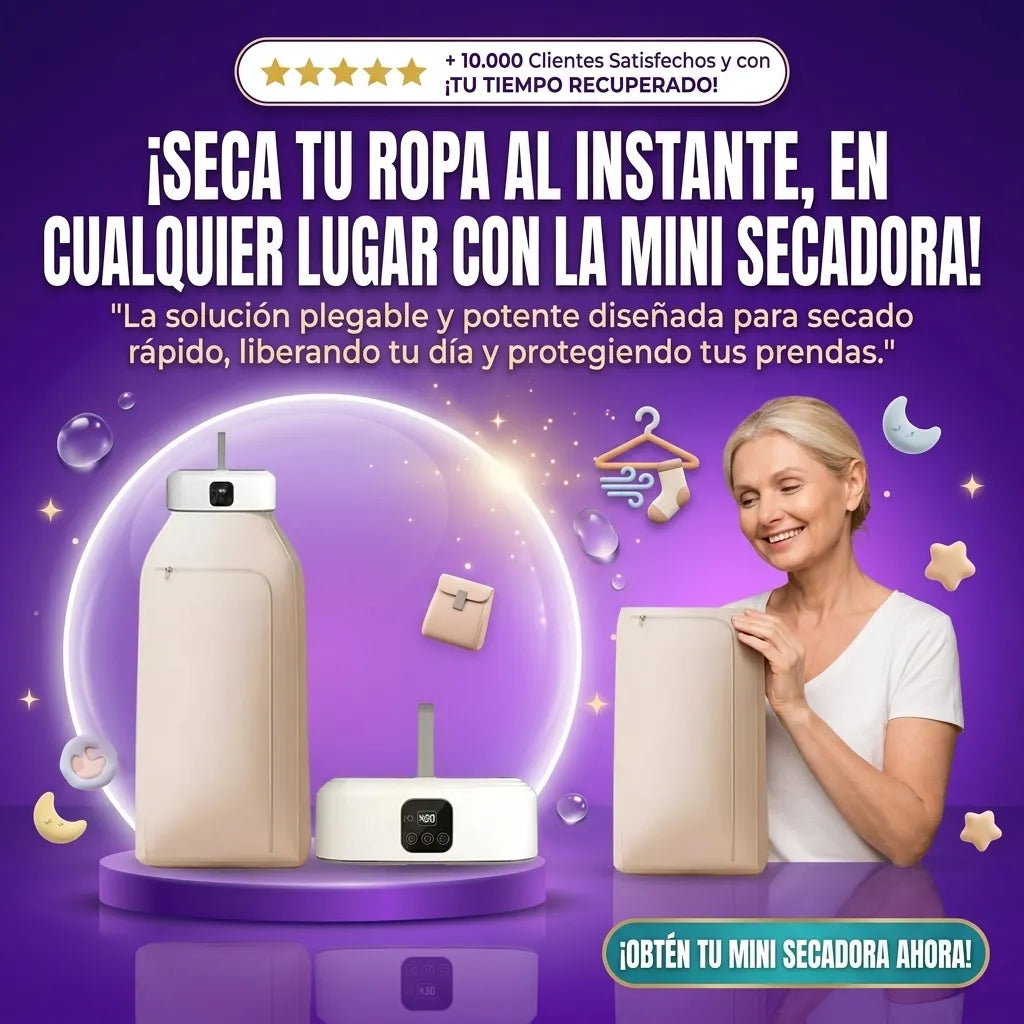 Secadora de Ropa Eléctrica Portátil, Mini Secadora Plegable de Secado Rápido