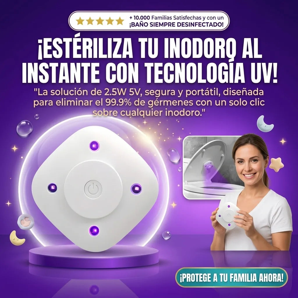 Esterilizador UV Portátil LED de 2.5W 5V para Inodoro 2x1
