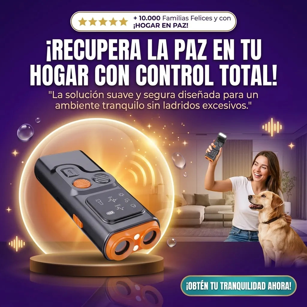 Dispositivo Ultrasónico para Controlar los Ladridos de Perros con Luz Intermitente