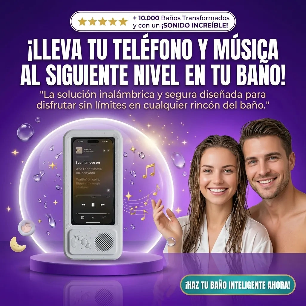 Soporte de Teléfono para Baño con Altavoz Inalámbrico