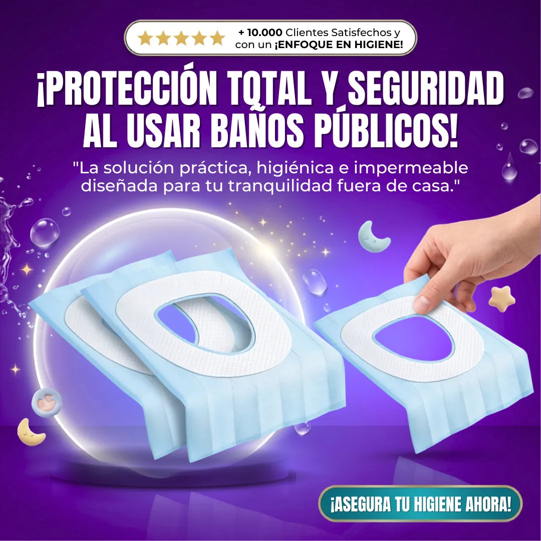 Fundas Desechables Impermeables para Asiento de Inodoro PACS 10 2X1