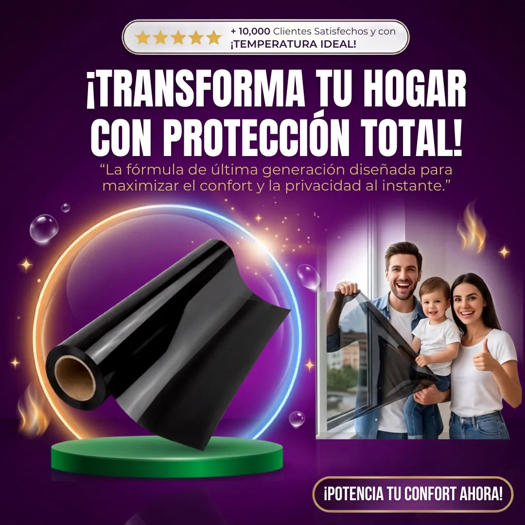 Película para Ventanas con Control de Calor y Efecto Espejo Unidireccional