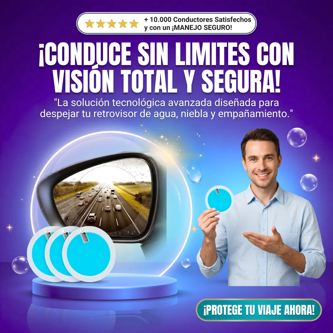 Película Antiempañante para Retrovisor 4 Unds 10cm